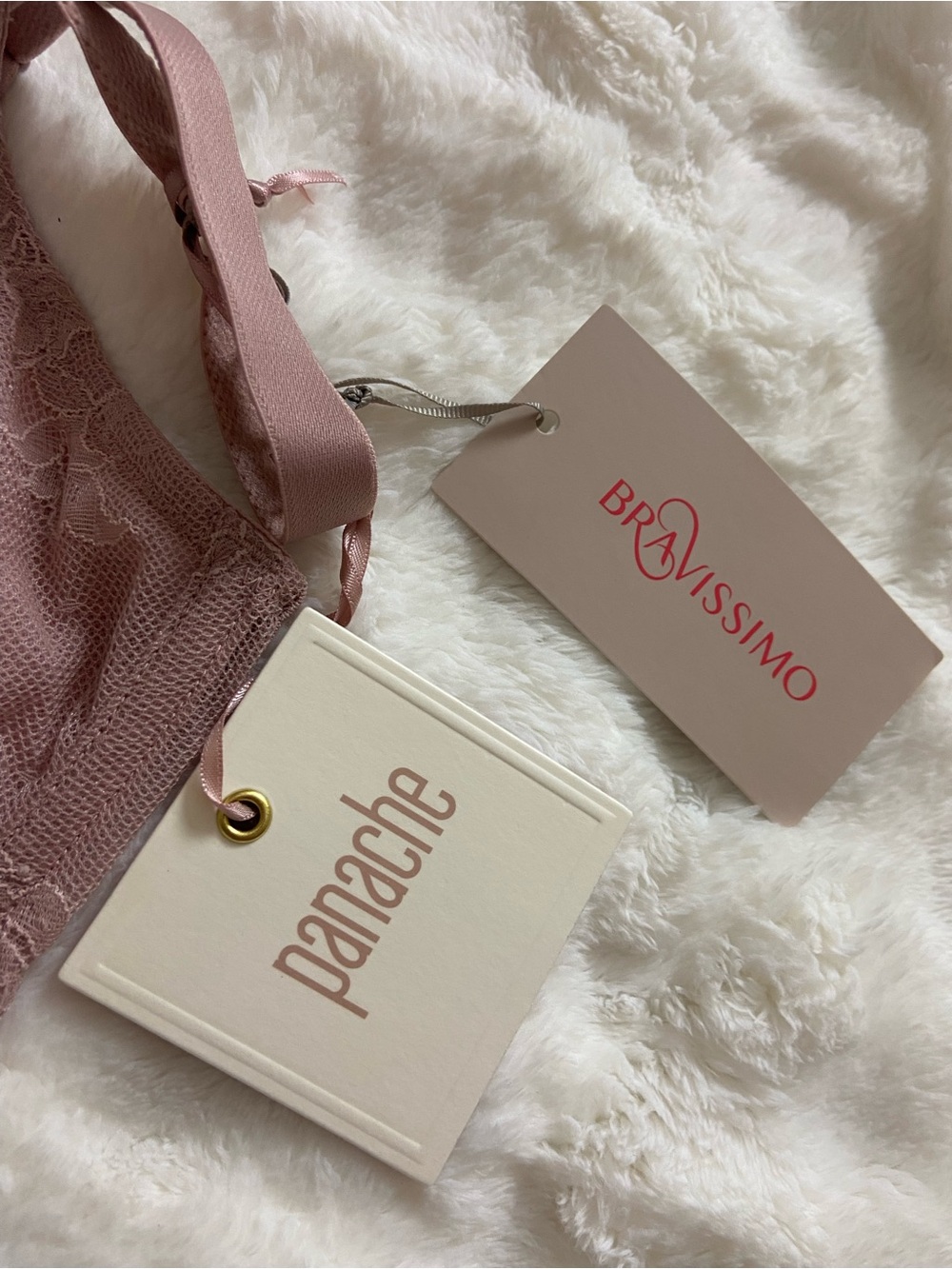 New! Panache Ana Plunge Bra Dusky Pink Lace Underwire 34FF NWT 39165 - Picture 7 of 11